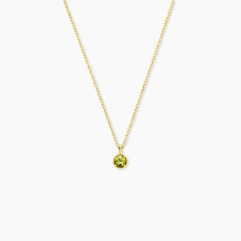 Collier Poem Argent Jaune P&eacute;ridot - Colliers avec pierres Femme | Marc Orian