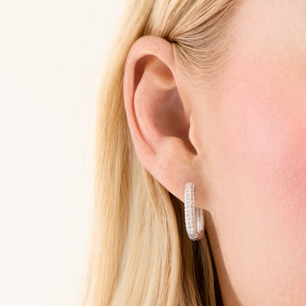 Cr&eacute;oles Madame Argent Blanc Oxyde De Zirconium - Cr&eacute;oles Femme | Marc Orian