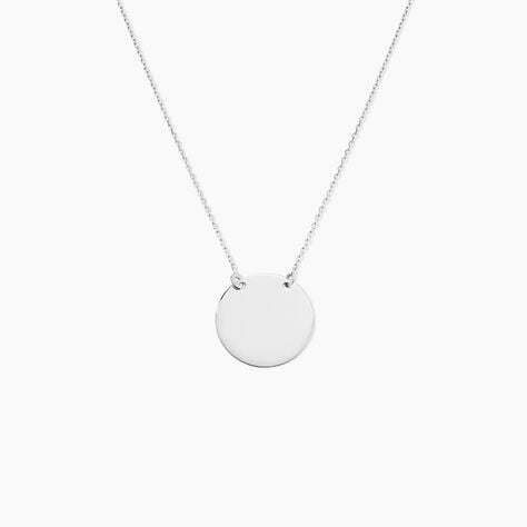 Collier Helenia Pastille Gravable Or Blanc - Bijoux personnalisés Enfant | Marc Orian