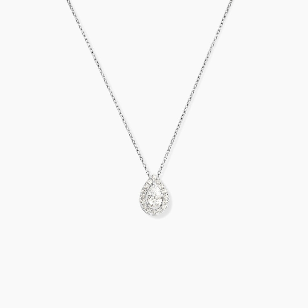 Collier Hildana Or Blanc Oxyde De Zirconium - Colliers solitaires Femme | Marc Orian