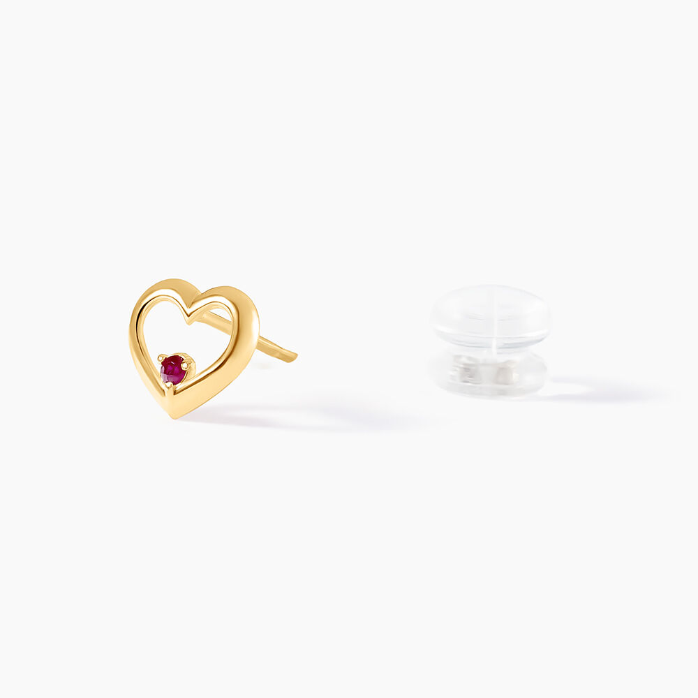 Boucles D'oreilles Puces Martella Or Jaune Rubis -  Femme | Marc Orian
