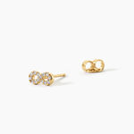 Boucles D'Oreilles Puces Fannelle Argent Dor&eacute; A L'Or 750/1000 Oxyde De Zirconium - Puces Femme | Marc Orian