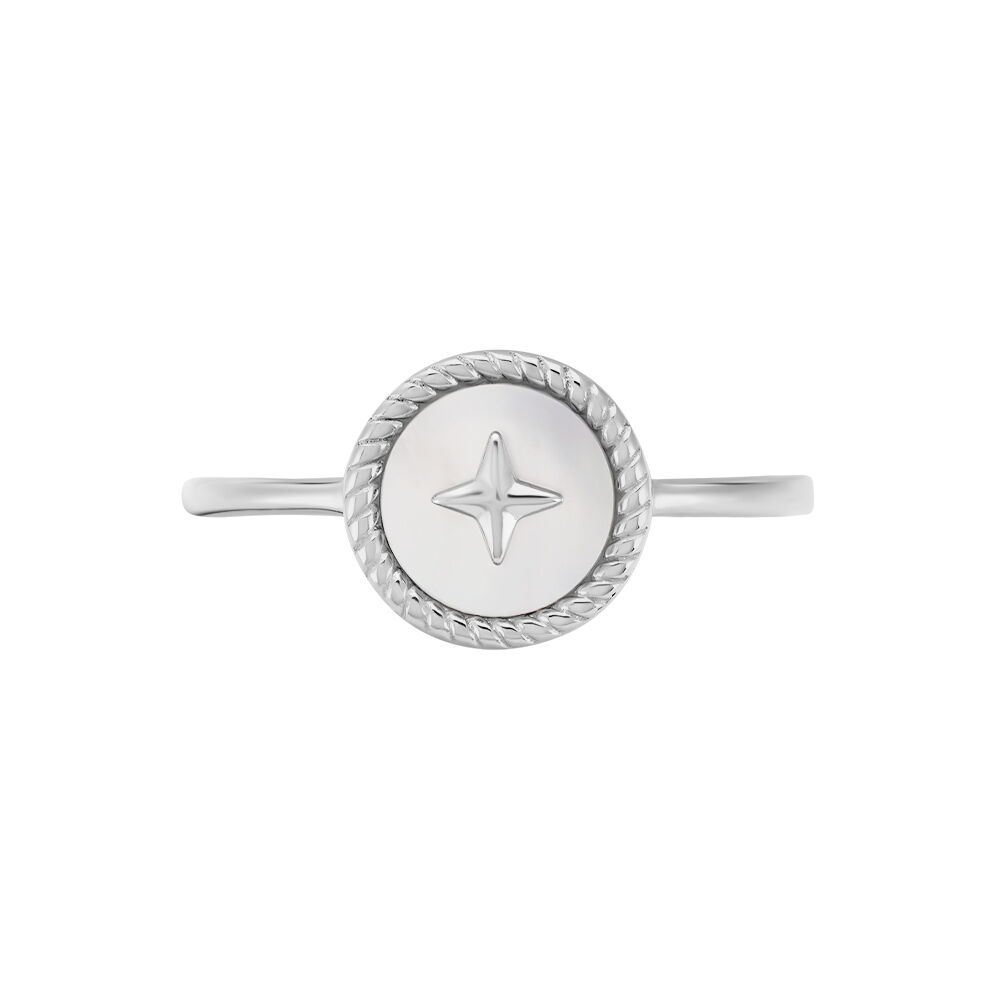 Bague Izarra Argent Blanc Nacre - Bagues de promesse Femme | Marc Orian