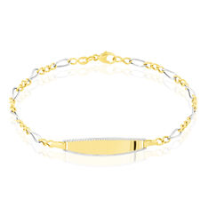 Bracelet Identité Bartolomee Maille Alternee 1/3 Or Bicolore - Gourmettes Enfant | Marc Orian