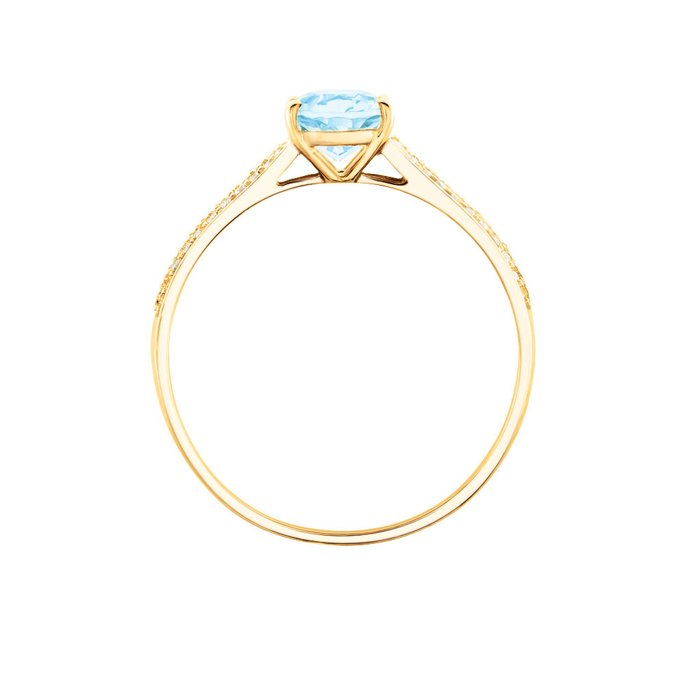 Bague Solitaire Crista Or Jaune Topaze Et Oxyde - Bagues pierres fines Femme | Marc Orian