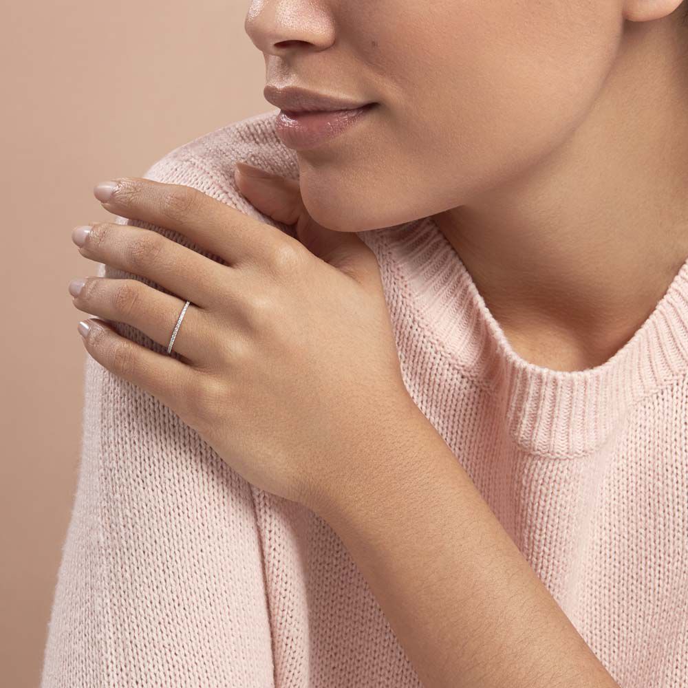 Alliance Lauralee Or Blanc Diamant - Alliances avec pierres Femme | Marc Orian