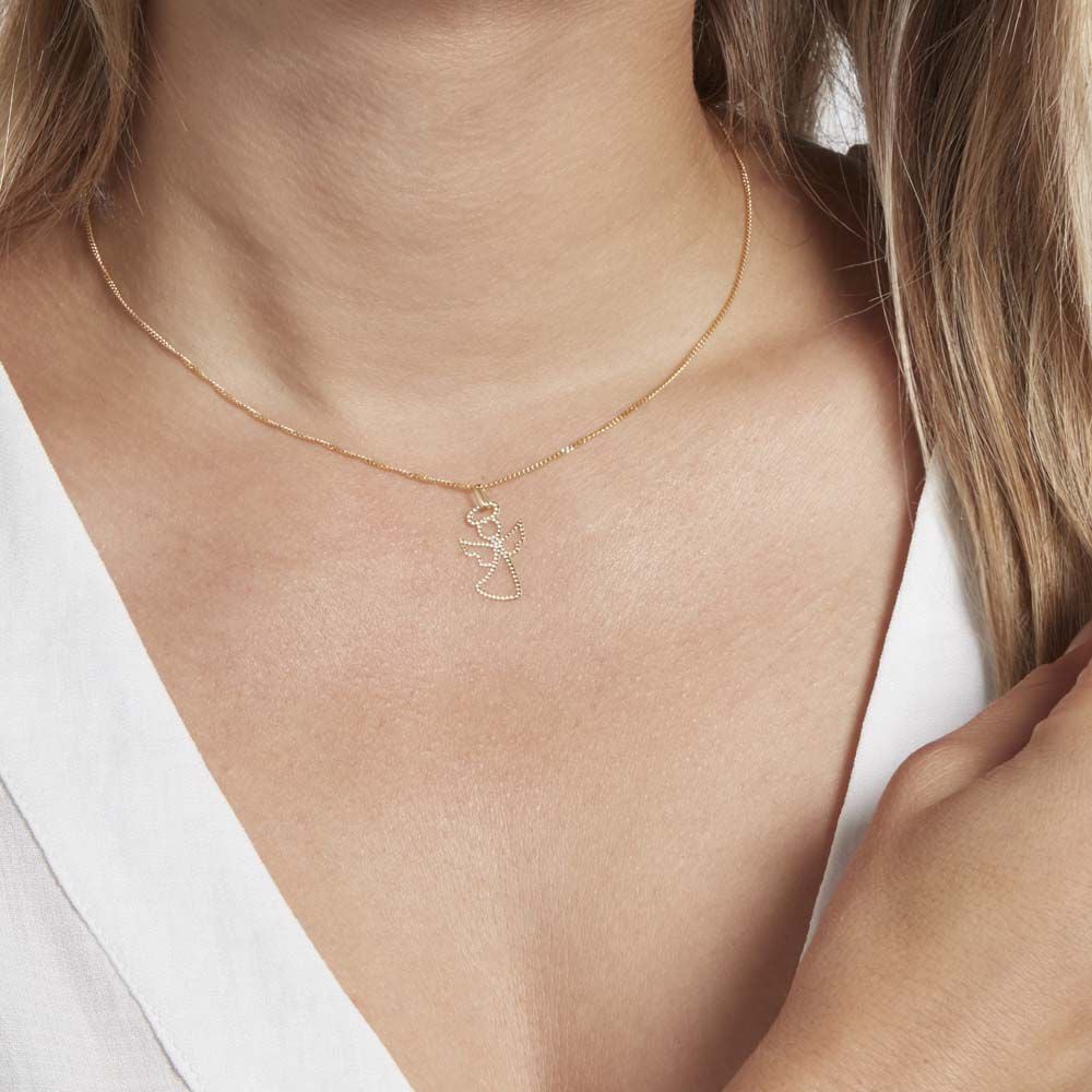 Pendentif Estrellita Ange Aureole Or Jaune - Pendentifs Famille | Marc Orian
