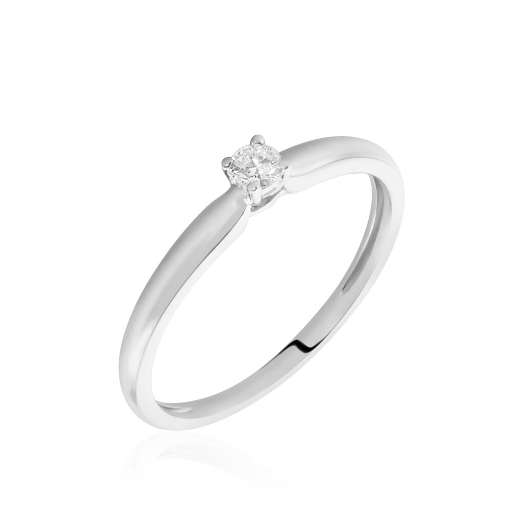 Bague Solitaire Flora Or Blanc Diamant - Solitaires Femme | Marc Orian