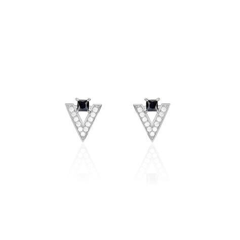 Boucles D'oreilles Puces Schelsy Argent Blanc Oxyde De Zirconium - Puces Femme | Marc Orian