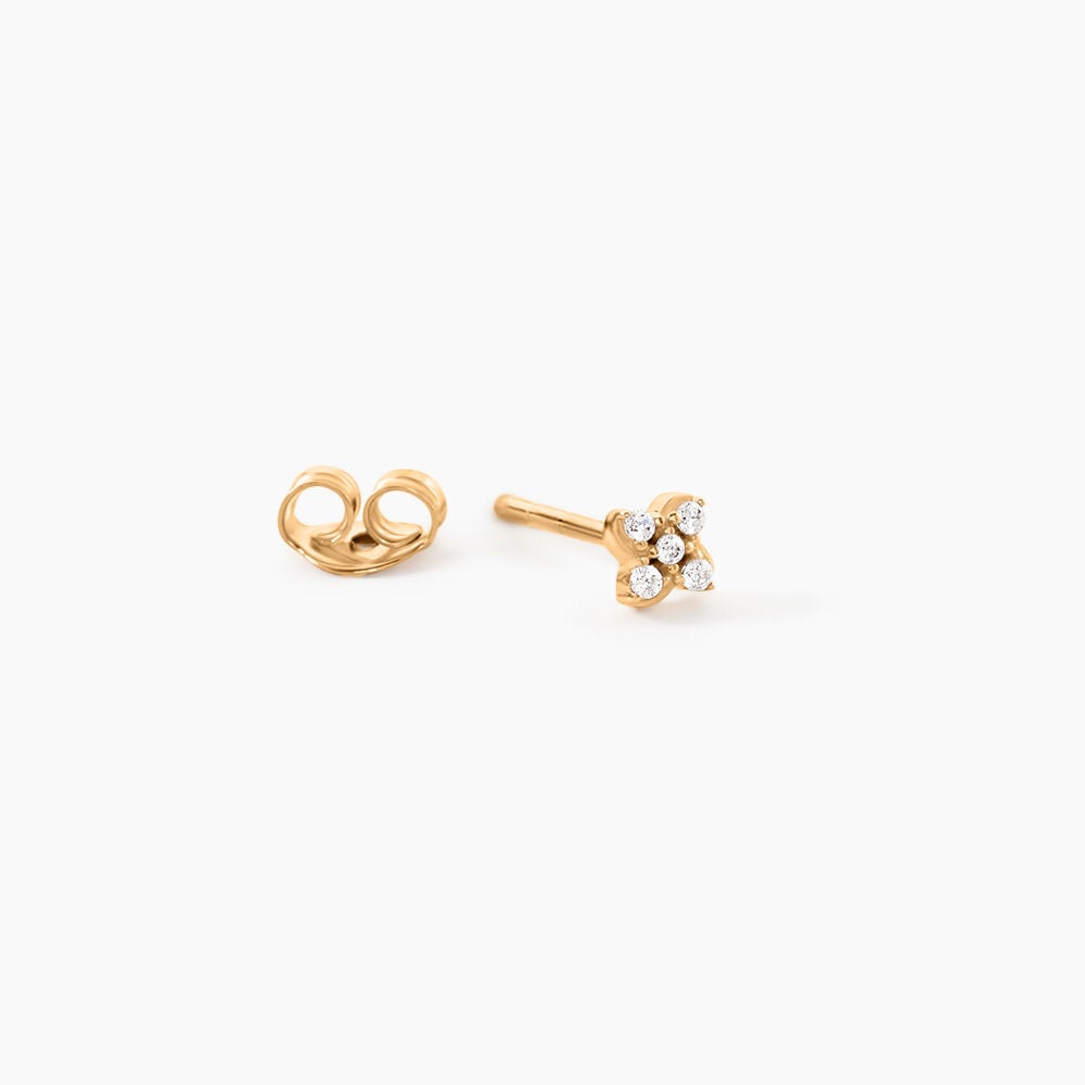 Boucles D'Oreilles Puces Monya Plaqu&eacute; Or Jaune Oxyde De Zirconium - Puces Femme | Marc Orian