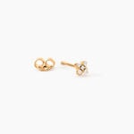 Boucles D'Oreilles Puces Monya Plaqu&eacute; Or Jaune Oxyde De Zirconium - Puces Femme | Marc Orian