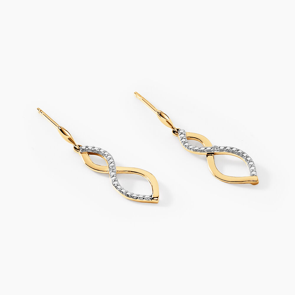 Boucles D'oreilles Pendantes Taimi Or Jaune Diamant -  Femme | Marc Orian
