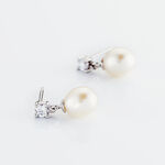 Boucles D'oreilles Pendantes Dolores Argent  Perle De Culture Et Oxyde - Pendantes Femme | Marc Orian