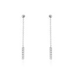 Boucles D'oreilles Pendantes Marjenka Or Blanc Diamant - Pendantes Femme | Marc Orian