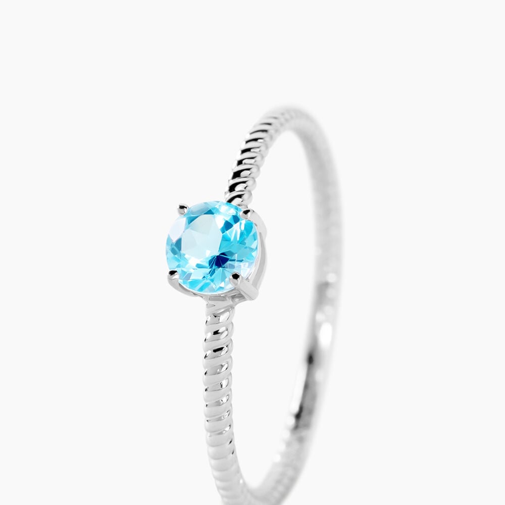 Bague Or Blanc Demi Topaze - Bagues pierres fines Femme | Marc Orian