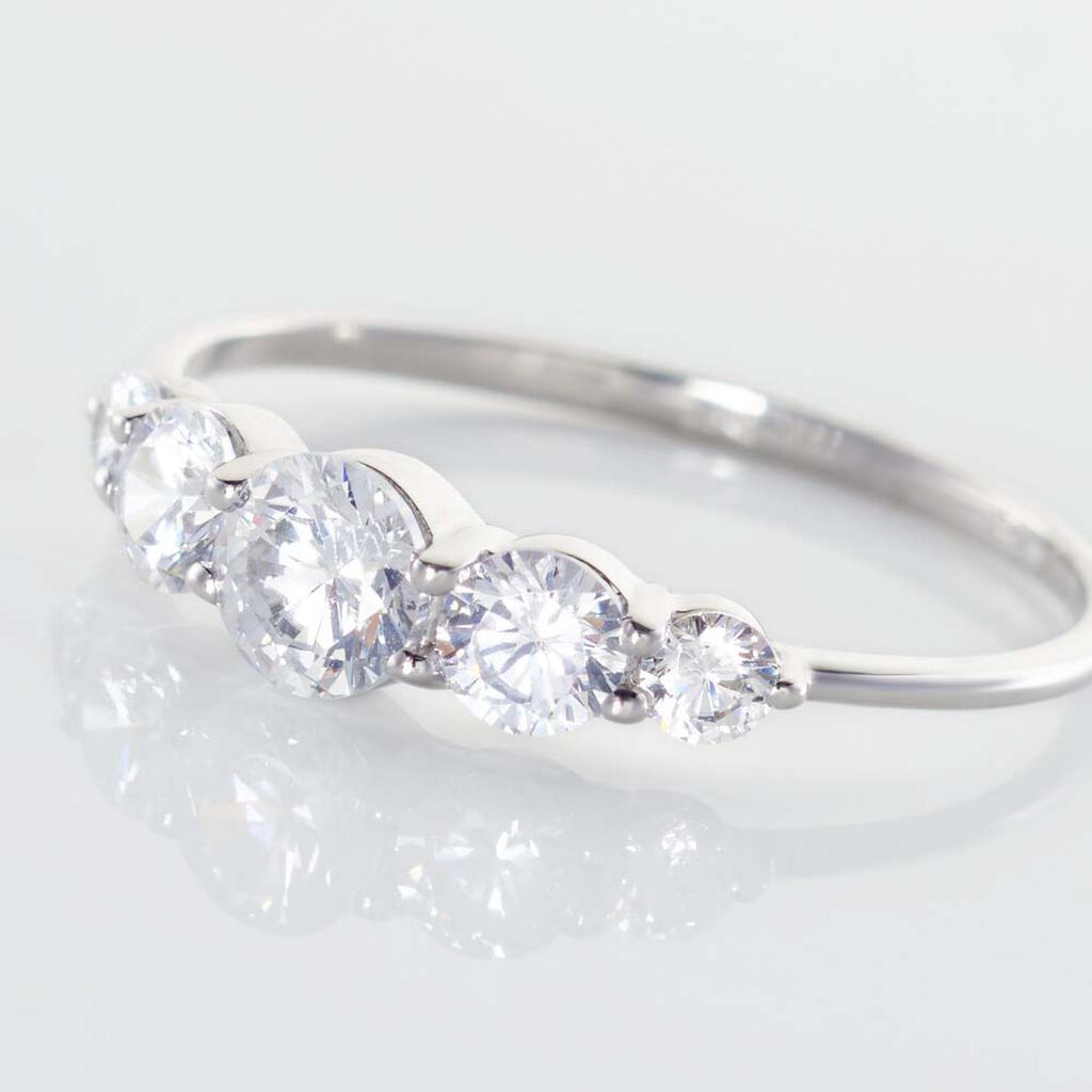 Bague Or Blanc Sibyllina Oxydes De Zirconium - Bagues Solitaire Femme | Marc Orian