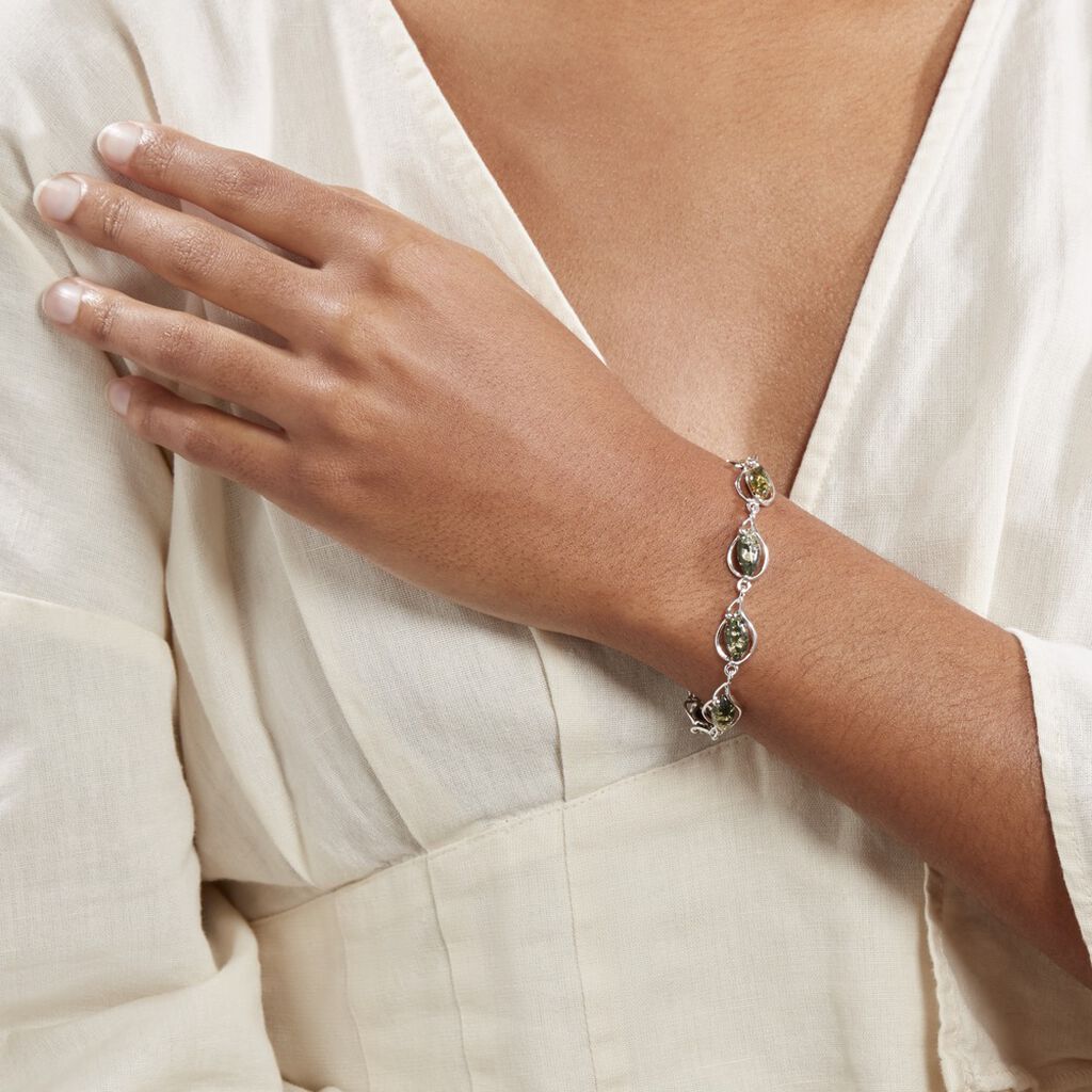 Bracelet Argent Blanc Marie-pauline Ambre - Bracelets chaînes Femme | Marc Orian