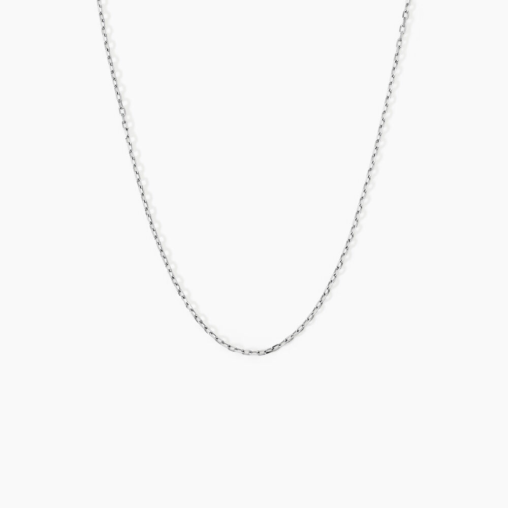 Cha&icirc;ne Igoa Maille For&ccedil;at Diamantee Or Blanc - Chaines Femme | Marc Orian