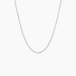 Cha&icirc;ne Igoa Maille For&ccedil;at Diamantee Or Blanc - Chaines Femme | Marc Orian
