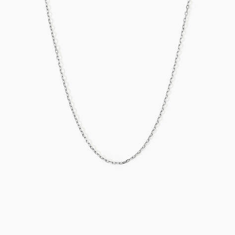 Cha&icirc;ne Igoa Maille For&ccedil;at Diamantee Or Blanc - Chaines Femme | Marc Orian