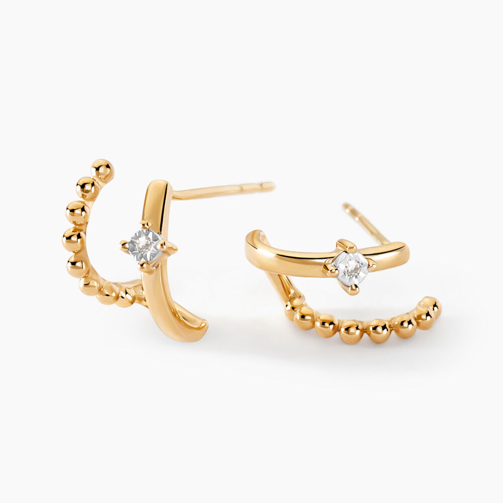 Boucles D'oreilles Pearly Effect Or Jaune Diamant -  Femme | Marc Orian