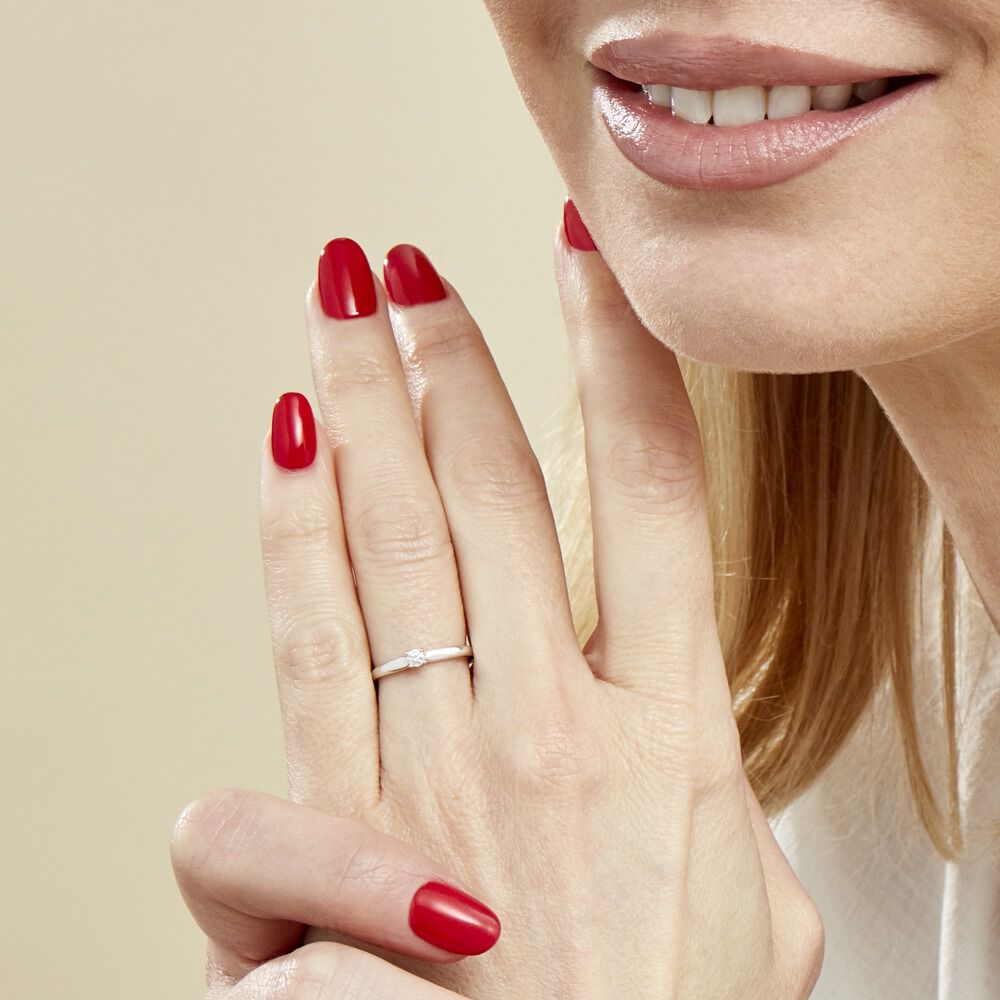 Bague Solitaire Flora Or Blanc Diamant - Solitaires Femme | Marc Orian