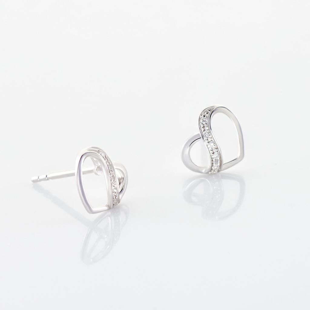 Boucles D'oreilles Puces Or Blanc Juliane Diamants - Boucles d'oreilles pierres précieuses Femme | Marc Orian