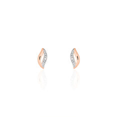 Boucles D'oreilles Puces Smeralda Or Rose Diamant - Clous d'oreilles Femme | Marc Orian
