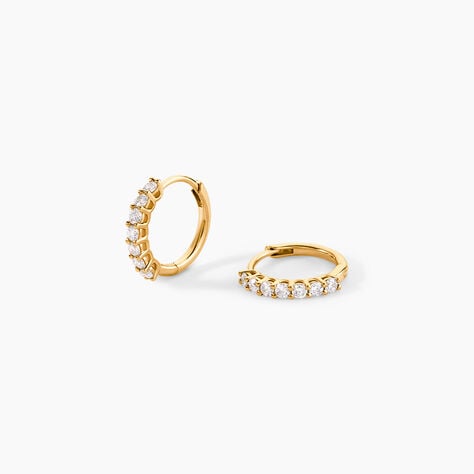 Cr&eacute;oles Kean Or Jaune Diamant Synth&eacute;tique - Boucles d'oreilles mariage Femme | Marc Orian