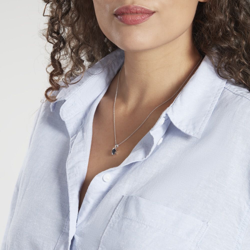 Pendentif Prudencia Or Blanc Saphir - Pendentifs Femme | Marc Orian