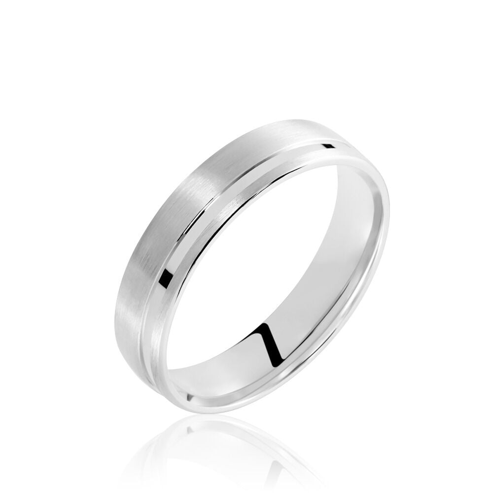 Alliance Julio Ruban Poli Brosse Or Blanc - Alliances duo Unisex | Marc Orian