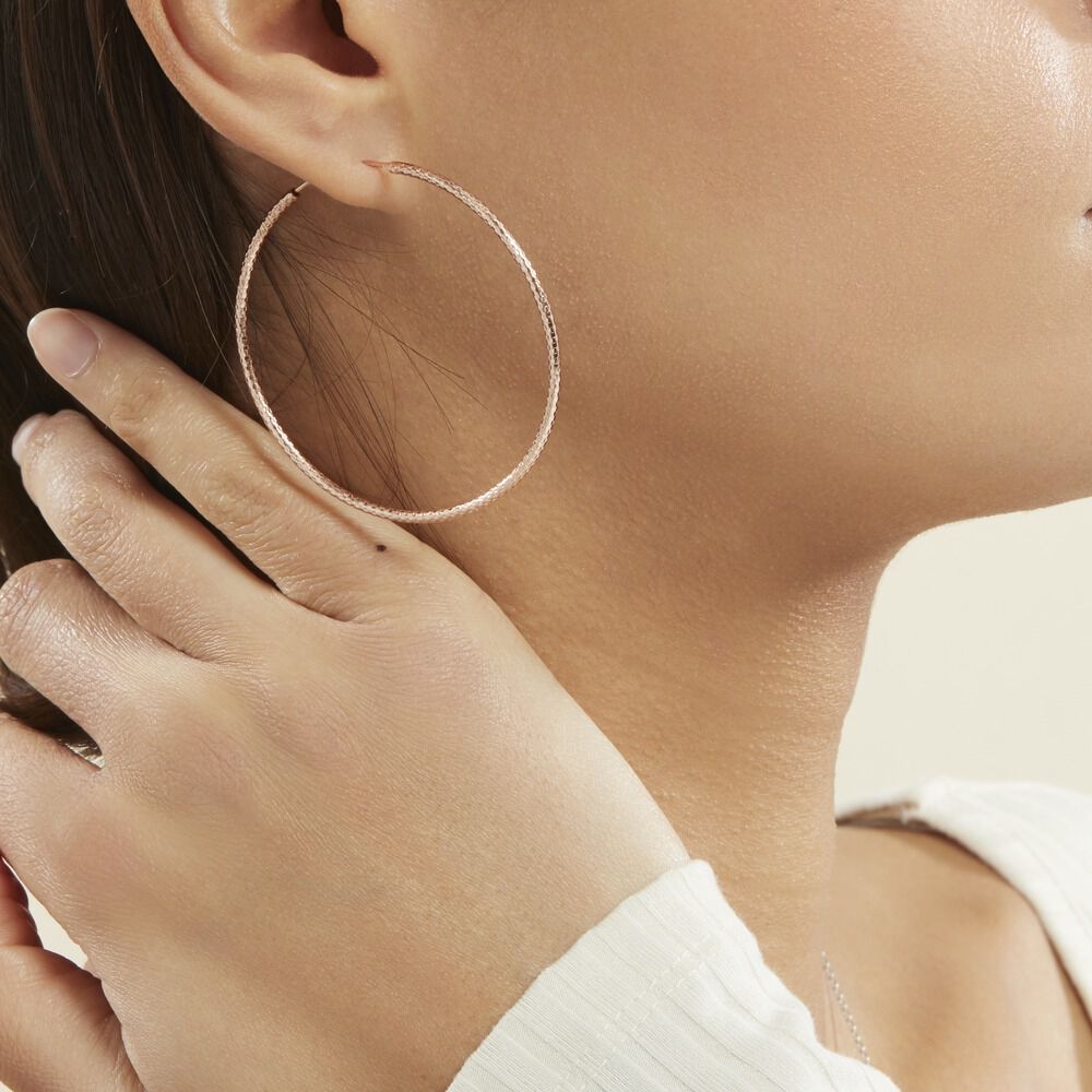Creoles Argent Rose Agathe - Créoles Femme | Marc Orian