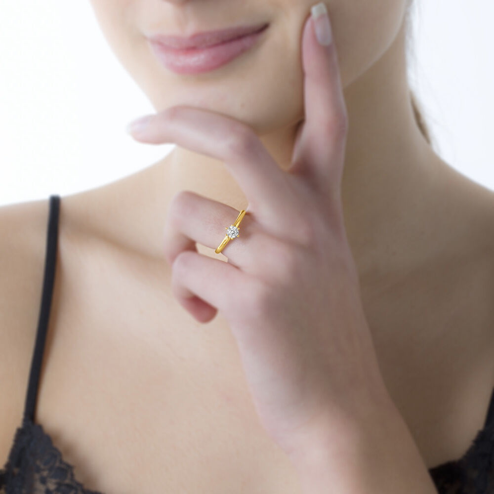 Bague Solitaire Ruken Or Jaune Diamant - Solitaires Femme | Marc Orian