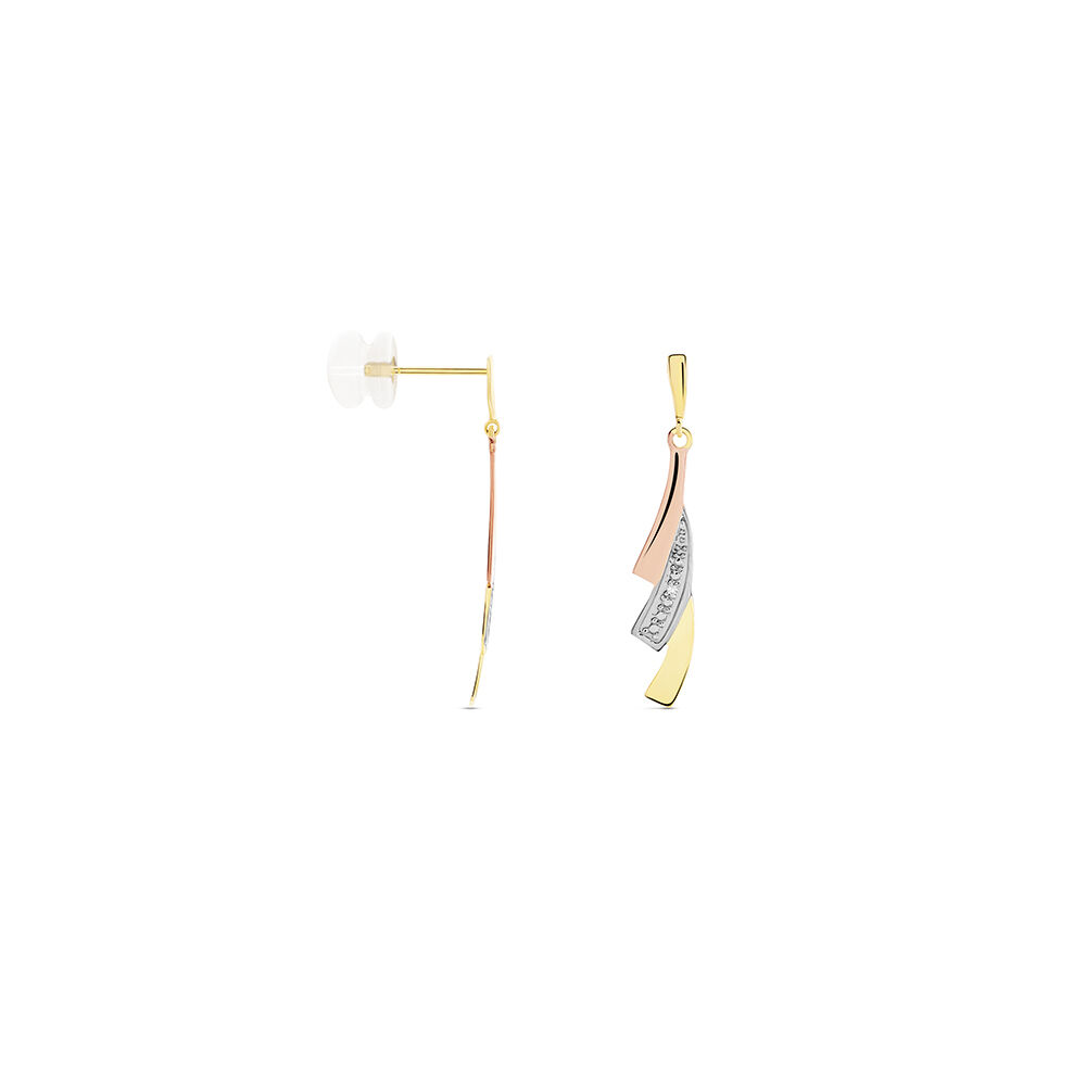 Boucles D'oreilles Pendantes Ainhoa Or Tricolore Diamant - Pendantes Femme | Marc Orian