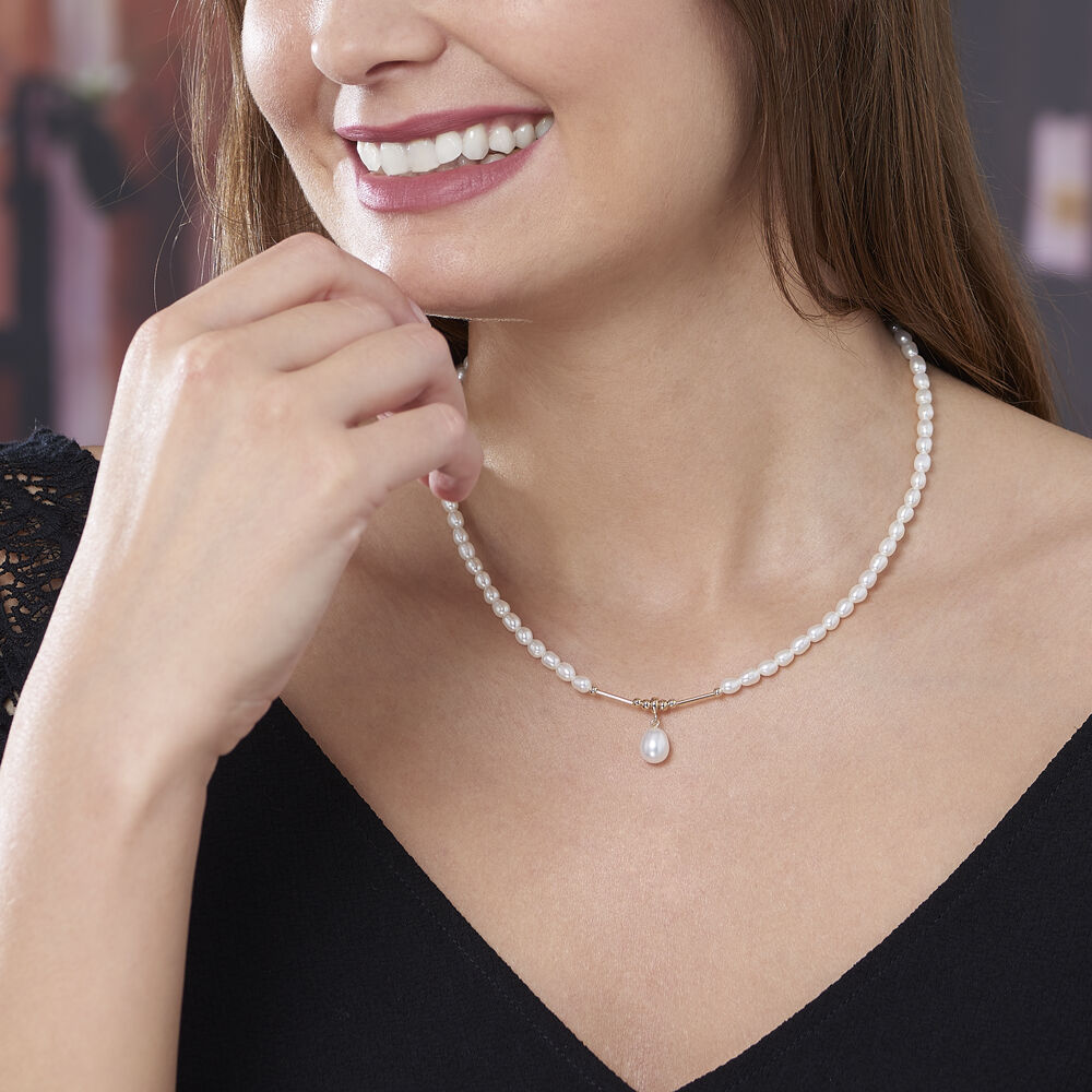 Collier Stella-rose Or Jaune Perle De Culture - Colliers avec pierres Femme | Marc Orian