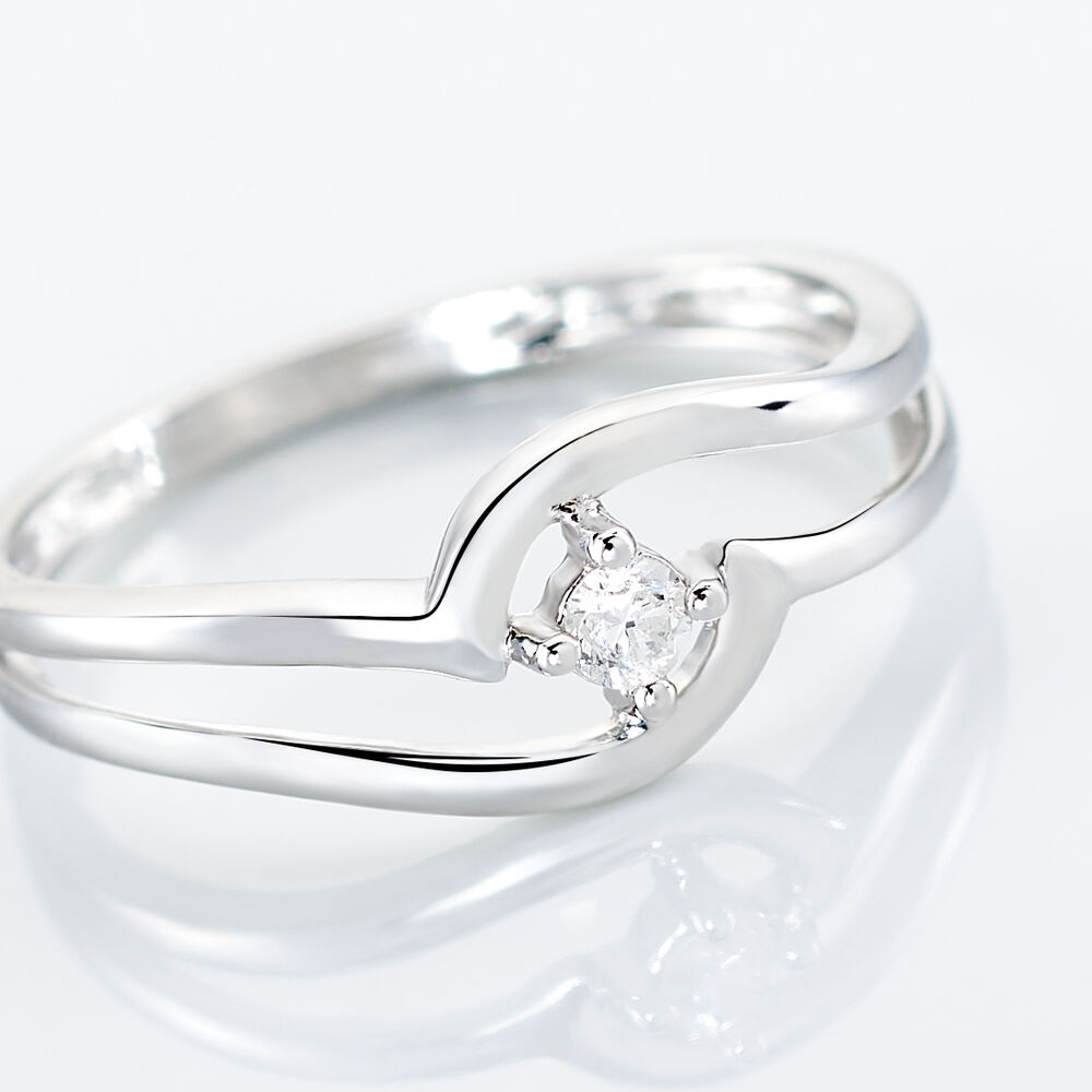 Bague Onenn Or Blanc Diamant - Solitaires Femme | Marc Orian