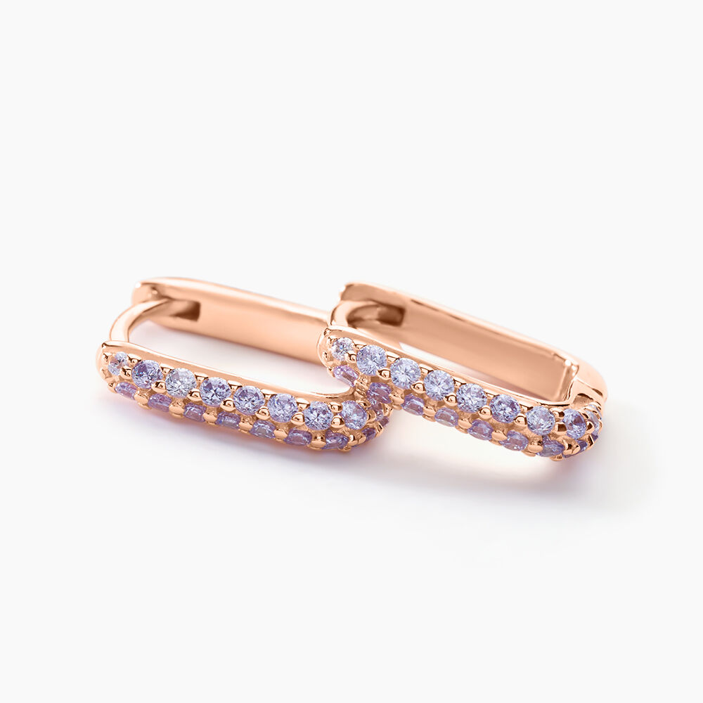 Créoles Aselya Argent Rose Oxyde De Zirconium - Créoles Femme | Marc Orian