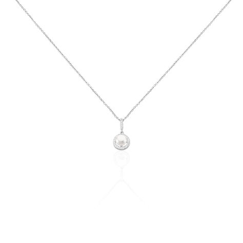 Collier Mathie Argent Blanc Perle De Culture Et Oxyde De Zirconium - Colliers avec pierres Femme | Marc Orian