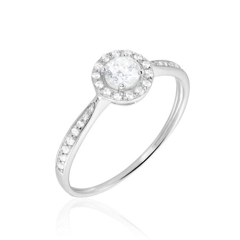Bague Or Blanc Peony Oxyde De Zirconium - Bagues Solitaire Femme | Marc Orian