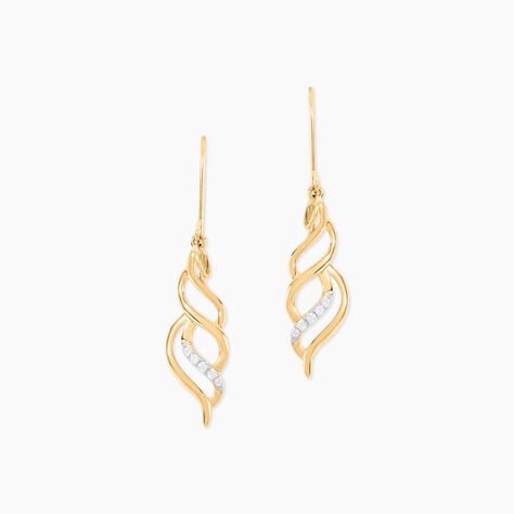 Boucles D'Oreilles Pendantes Suresh Or Jaune Oxyde De Zirconium - Pendantes Femme | Marc Orian