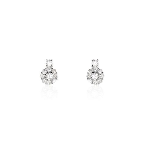 Boucles D'oreilles Puces Melyna Argent Blanc Oxyde De Zirconium - Puces Femme | Marc Orian