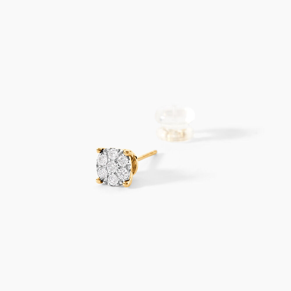 Boucles D'oreilles Puces Kate Or Jaune Diamant - Boucles d'oreilles mariage Femme | Marc Orian