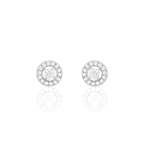 Boucles D'oreilles Puces Star Or Blanc Oxyde De Zirconium - Puces Femme | Marc Orian