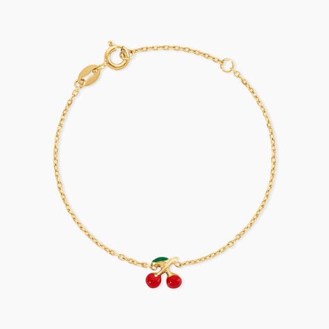 Bracelet Cherry Cerise Argent Dor&eacute; A L'Or 750/1000 - Bracelets fantaisie Enfant | Marc Orian