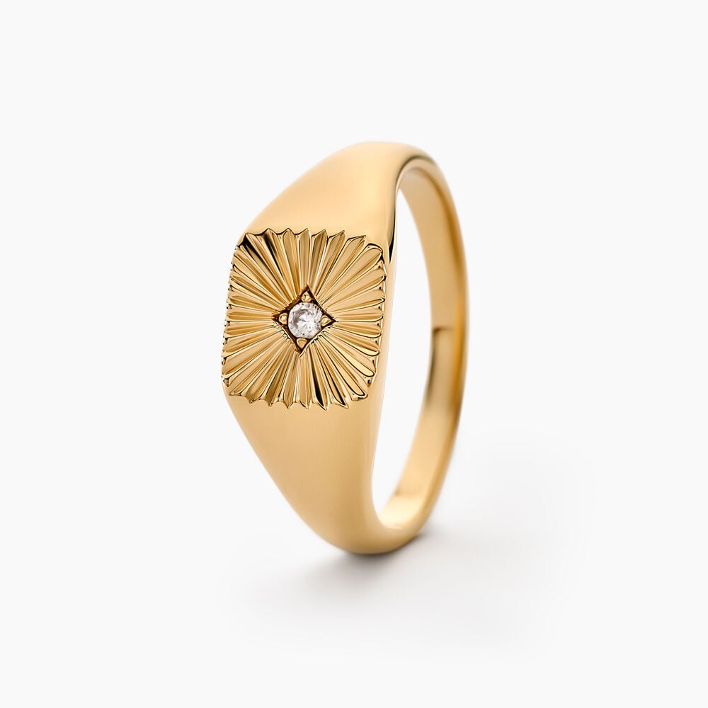 Chevaliere Plaqu&eacute; Or Erditse Oxyde De Zirconium - Bijoux fantaisie Femme | Marc Orian