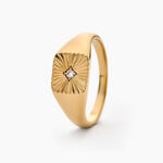 Chevaliere Plaqu&eacute; Or Erditse Oxyde De Zirconium - Bijoux fantaisie Femme | Marc Orian