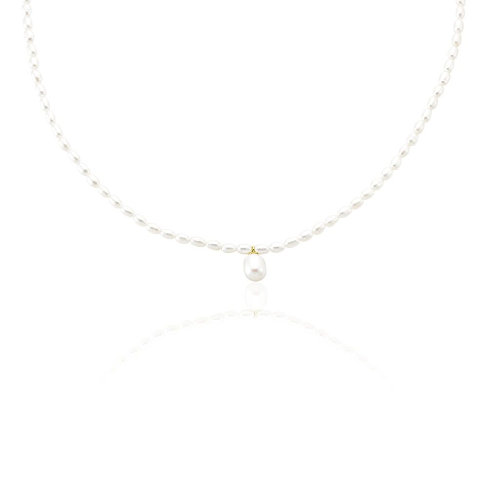 Collier Stella-rose Or Jaune Perle De Culture - Colliers avec pierres Femme | Marc Orian
