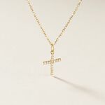 Pendentif Glacen Croix Or Jaune Oxyde De Zirconium - Pendentifs Famille | Marc Orian