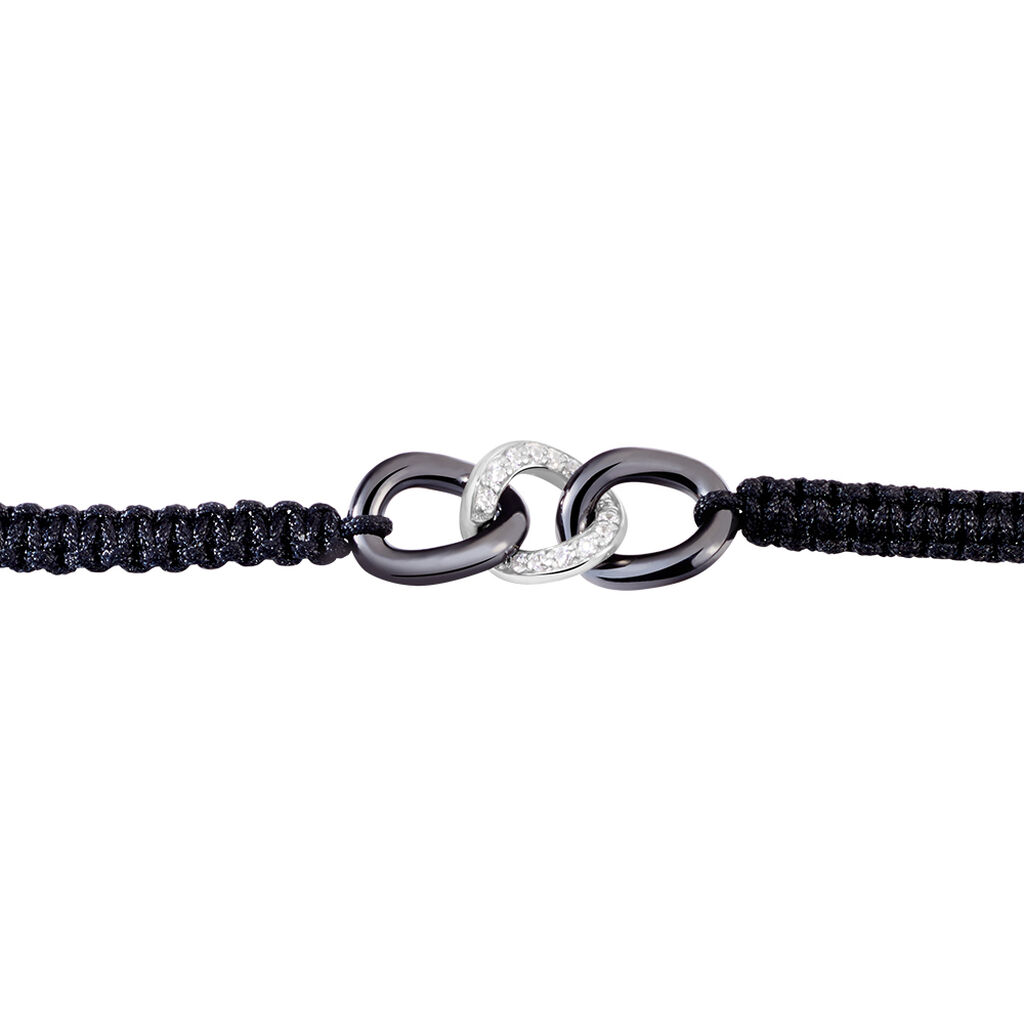 Bracelet Link Argent Blanc Oxyde De Zirconium Et Céramique - Bracelets cordons Femme | Marc Orian