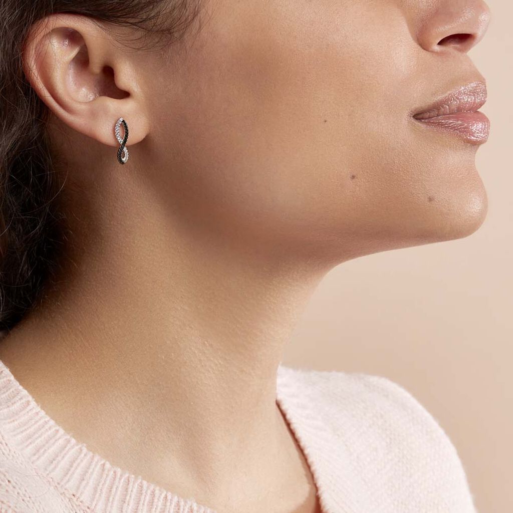 Boucles D'oreilles Argent Blanc Prudentia Oxyde De Zirconium - Clous d'oreilles Femme | Marc Orian